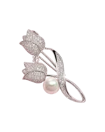 Καρφίτσα σε ρετρό στύλ “τουλίπα” με κρύσταλλα