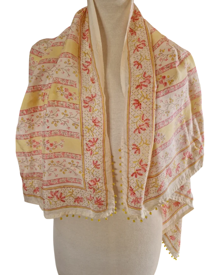 Φουλάρι μεταξωτό με χανδρούλες boho vintage - Image 2