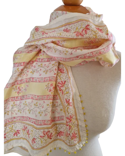 Φουλάρι μεταξωτό με χανδρούλες boho vintage