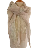 Φουλάρι με γάζα και δαντέλα boho vintage