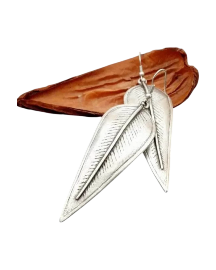 Σκουλαρίκια χειροποίητα επάργυρα ethnic-boho - Image 2
