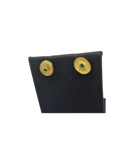 Σκουλαρίκια ασημένια επιχρυσωμένα Βυζαντινού στύλ με ζιρκόν