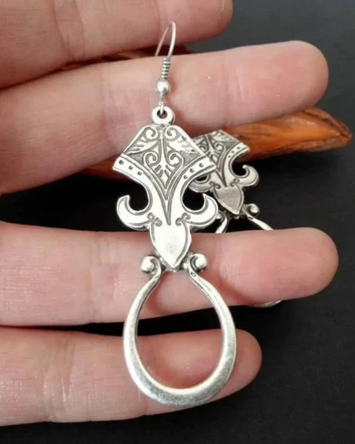 Σκουλαρίκια χειροποίητα επάργυρα ethnic boho - Image 2