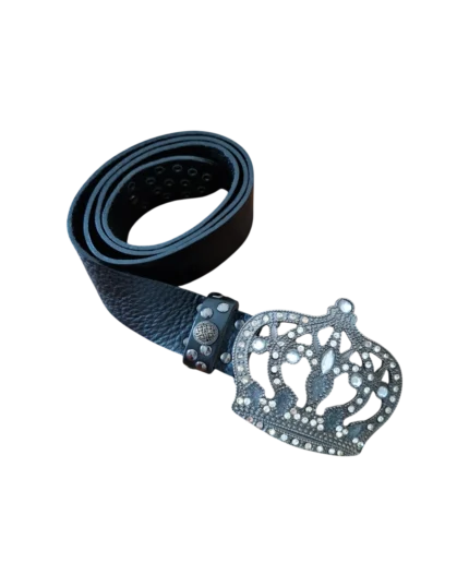 Ζώνη δερμάτινη με “κορώνα” αγκράφα