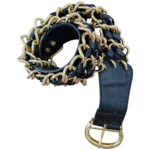 Ζώνη απο δέρμα και μέταλλο πλεκτή vintage