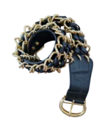 Ζώνη απο δέρμα και μέταλλο πλεκτή vintage