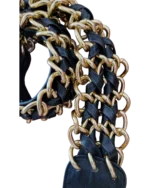 Ζώνη απο δέρμα και μέταλλο πλεκτή vintage - Image 3