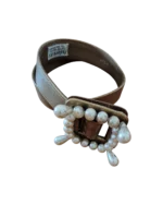 Ζώνη δερμάτινη Filippucci με αγκράφα με πέρλες