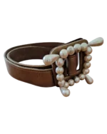 Ζώνη δερμάτινη Filippucci με αγκράφα με πέρλες - Image 3