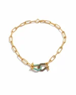 Κολιέ σε χρυσαφί με πλεκτά “πέταλα” - Image 3