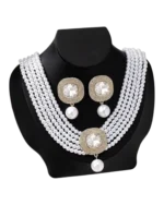 Κολιέ choker σετ με τα σκουλαρίκια του με πέρλες και κρύσταλλα - Image 5