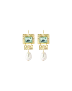 Σκουλαρίκια κρεμαστά με κρύσταλλα και πέρλα