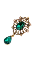 Καρφίτσα μπρονζέ σε ρετρό στύλ με κρύσταλλα - Image 2