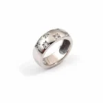 Δαχτυλίδι ασημένιο με ζιρκόν "αστεράκια" vintage