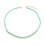 Κολιέ με τυρκουάζ χάνδρες boho