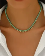 Κολιέ με τυρκουάζ χάνδρες boho - Image 3