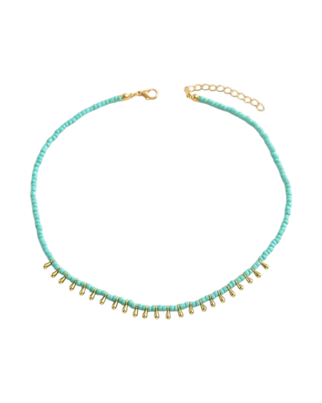 an.22570 Κολιέ με τυρκουάζ χάνδρες boho - Image 1